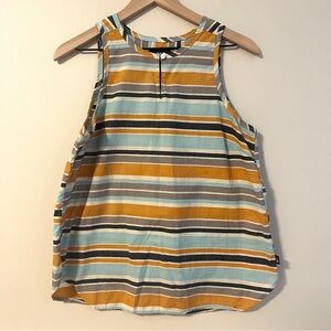 The North Face Women’s Striped Tank Top Size Medium Blue Orange 100% Cotton
